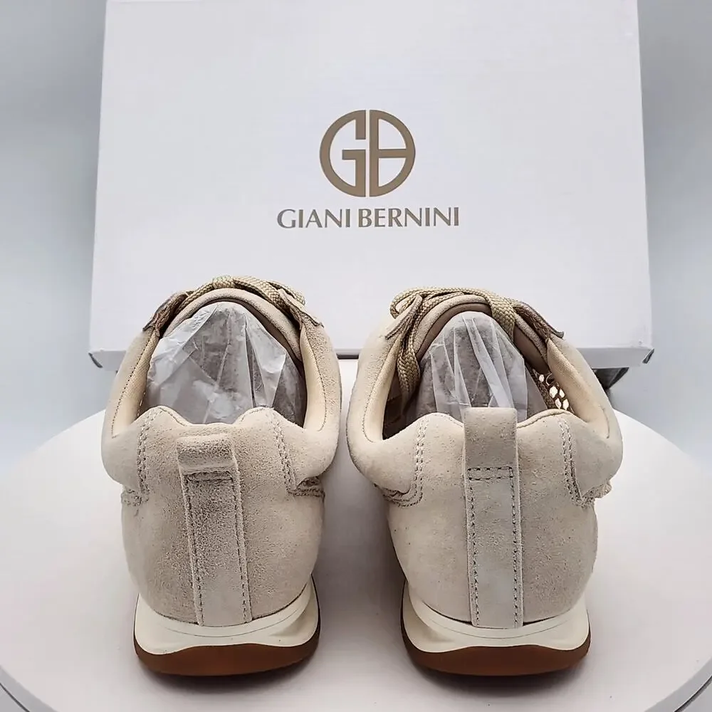 NEW - Giani Bernini Tesiaas Buff Nude Mesh Lace-Up Sneakers Women's Size 9.5 M